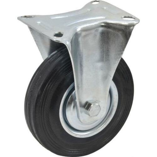 Pneus poids-lourd - AWTools - AW23307 - Roue fixe - Caoutchouc noir - 200mm