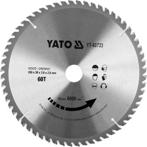 Hartmetall-Sägeblatt 255 x 30 mm, 60 Zähne