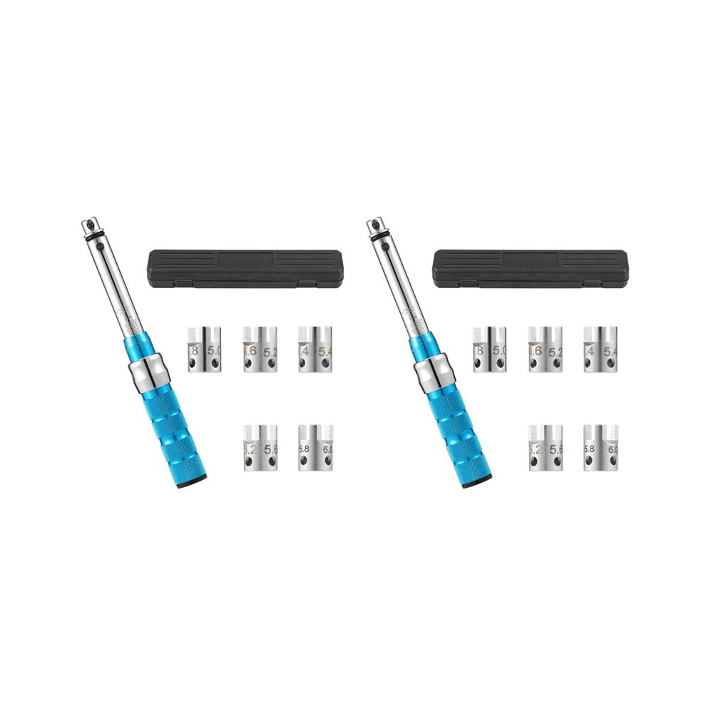 2X Spoke Torque Wrench, 2-10 Nm Motorcycle Spoke Wrench Set, Steel Torque Wheel Spoke Spanner With Box, 5.0-6.8Mm 6032049143077