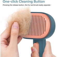 Skin Friendly Self-Cleaning Slicker Brush for Dogs & Cats, Efficient Hair Remover for Long & Short Haired Pets