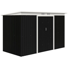 Abris de jardin - HELLOSHOP26 - 280 x 130 x 172 cm - Portes coulissantes verrouillables - Toit incliné - Grilles d'aération