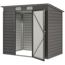 Abri de jardin - HELLOSHOP26 - 191x130x166,5-183 cm - Acier galvanisé - Porte verrouillable - Ventilation intégrée