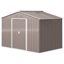 Abris de jardin - HELLOSHOP26 - 277x195x192 cm - double porte coulissante - kit fondation renforcée - 4 ventilations