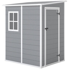 Abrigo de jardim - HELLOSHOP26 - 122x149x192 cm - 1,54 m² - Alumínio/PP - Porta com fechadura e janela