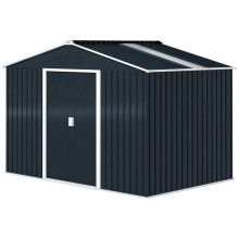 Abris de jardin - HELLOSHOP26 - 277x195x192 cm - Double porte coulissante - Ventilation 4 grilles - Acier galvanisé