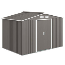 Abris de jardin - HELLOSHOP26 - 277 x 195 x 192 cm - Acier galvanisé - Porte coulissante - Ventilation 4 ouvertures