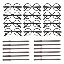24 Pcs Wand Pencils and Glasses Wizard Party Favors, Wizard Party Supplies Theme Birthday Supplies for Teen Boys Kids