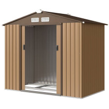 Abri de jardin - HELLOSHOP26 - 213x130x185 cm - 2,5 m² - Double porte verrouillable - Toit incliné ventilé