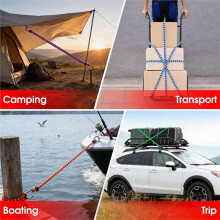 20er-Pack Premium-Gummiseile mit Haken, Robuste Outdoor-Gummiseile, Sortiert, zum Sichern Von Zelten, Planen und Ladung