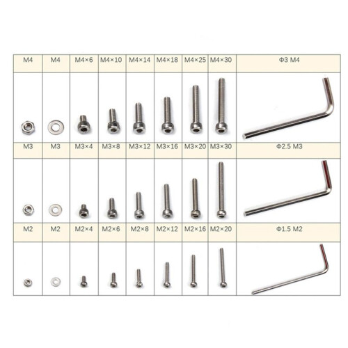2160PCS M2/M3/M4 Stainless Steel Hex Socket Bolt and Nuts Set Fastener Hardware Hexagon Socket  Cap Screws 1