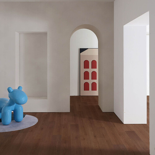 Rustic Brown Oak Flooring Engineered Real Wood Top Layer Bevelled Edges 1.35m² 1