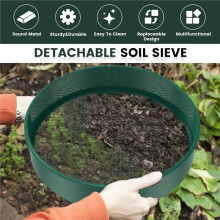 1 Juego de Tamiz de Tierra de Metal para Jardín, Tamiz de Acero Inoxidable para Compost de Jardín, Tamiz de Piedra de Malla para Filtración,