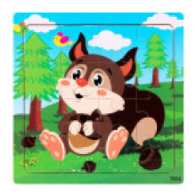 (Style 19)Wooden Children Puzzle Toy Animal Graphics Preschool Education Skills Building