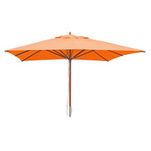 Ombrellone parasole quadrato MCW-C57 legno alluminio tessuto 300g/m² 4x4m