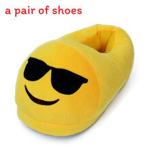 (Style C) Plush Stuffed Emoji Adult Kid Home Slippers Cartoon Footwear Slipper Indoor
