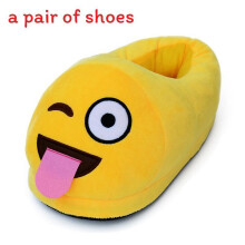 (Style E) Plush Emoji Stuffed Adult Kid Home Slippers Cartoon Indoor Footwear Slipper