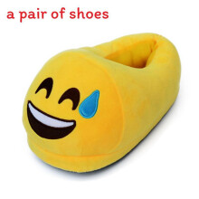 (Style K) Plush Emoji Stuffed Adult Kid Home Slippers Cartoon Indoor Footwear Slipper