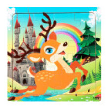 (Style 4)Wooden Children Puzzle Toy Animal Graphics Preschool Education Skills Building