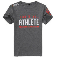 (Gray, XL=US/UK/AU M) Men Fitness Muscle T Shirt With Cotton Fabric For Running And Fashion Workout