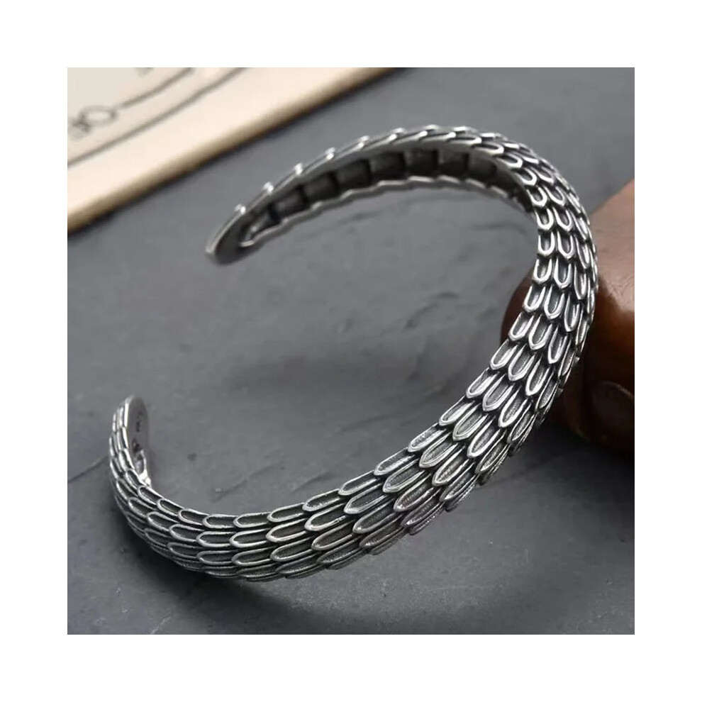 Photos - Bracelet  Retro Tibetan Six Character Mantra  Scripture Lotus Opening (AL18934 Black 6MM)
