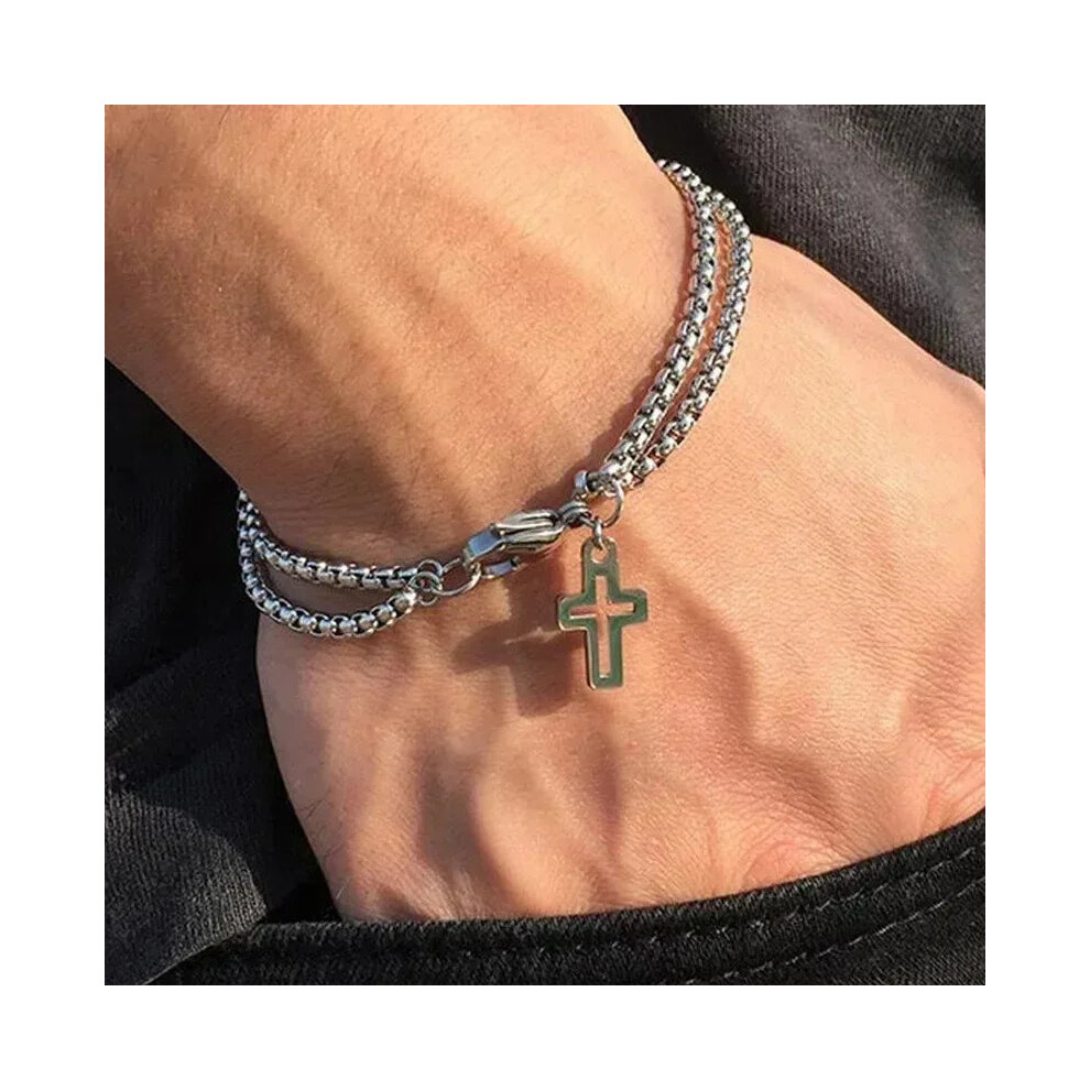 Photos - Bracelet Twisted Stainless Steel Open Bangles for Men Women Delicate Cuff (DY0553 2)
