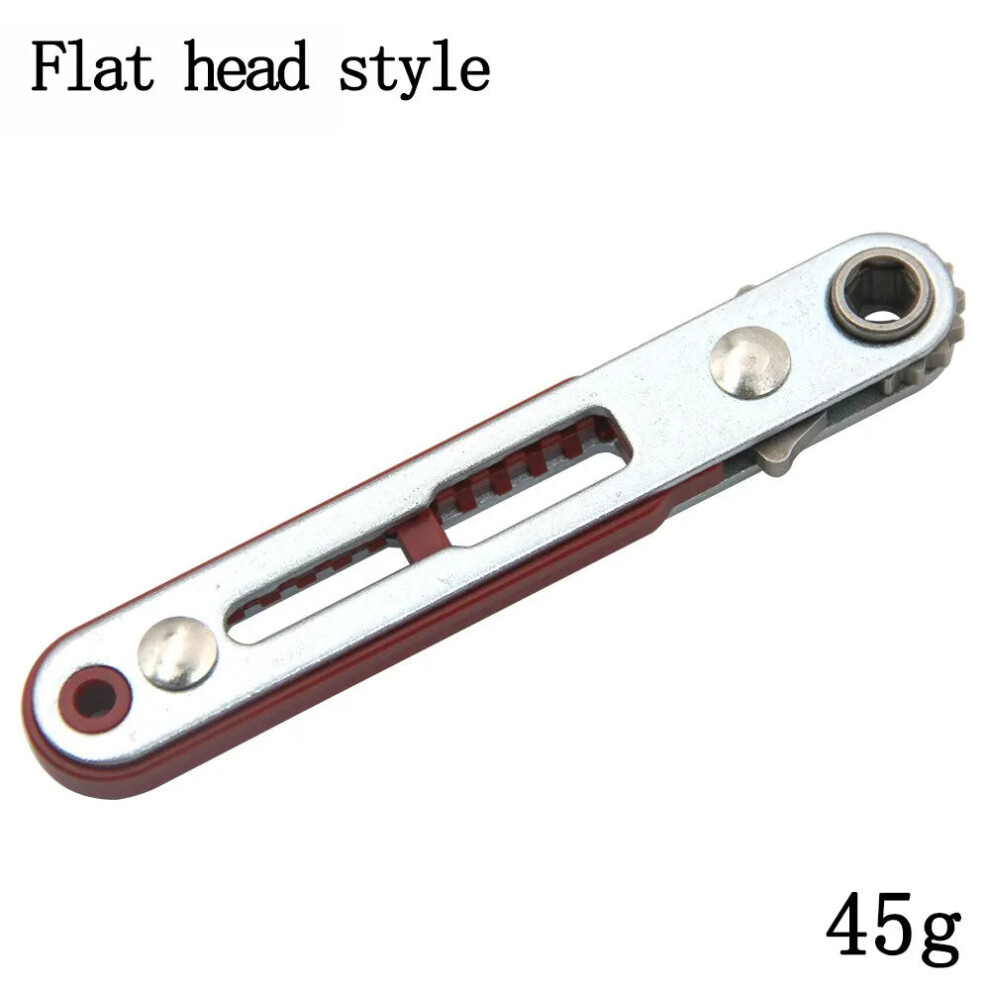 (Red Flat Head Style, 6.35Mm) Multifunctional Bidirectional Ratchet Screwdriver 8381148772847