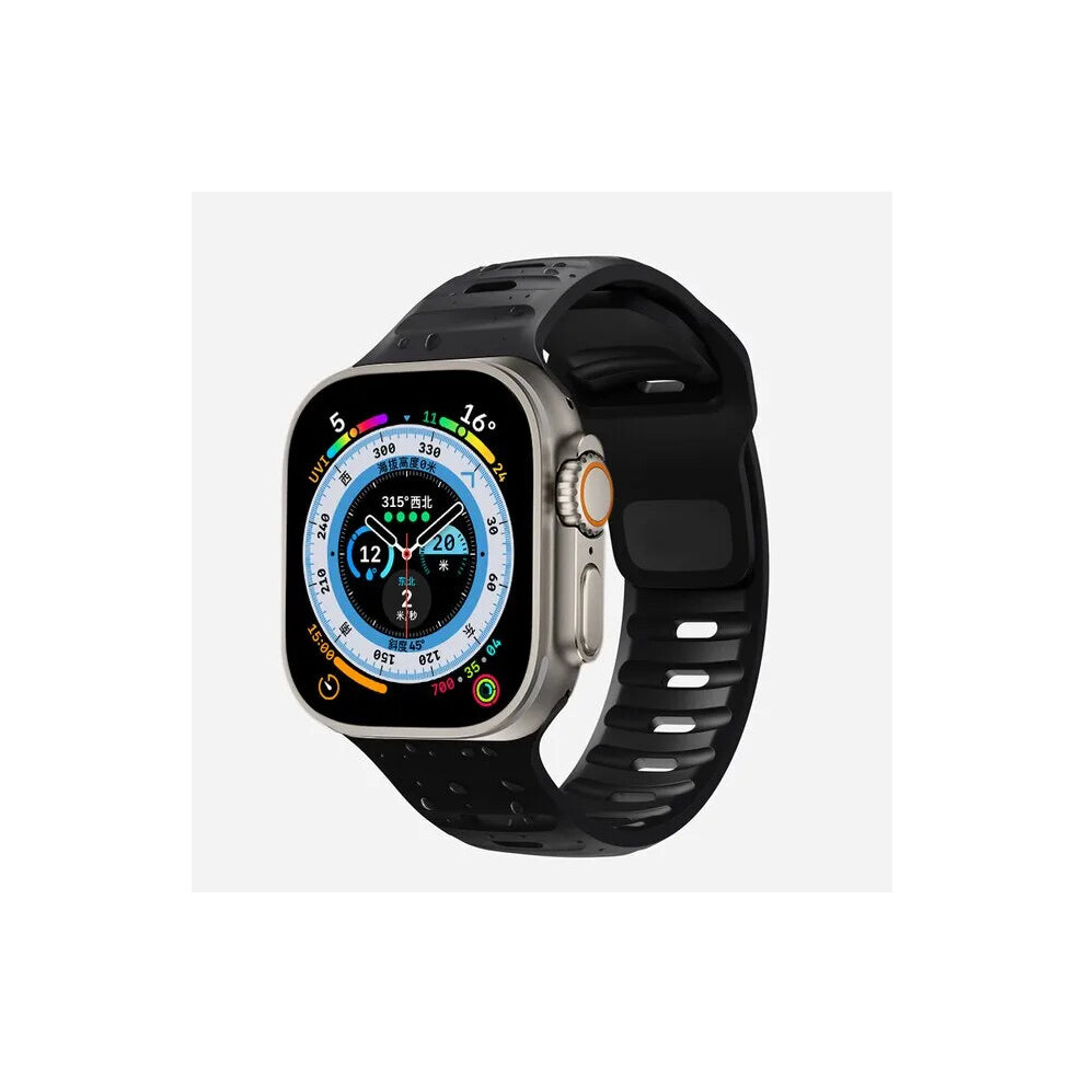 Photos - Watch Strap  Soft Silicone Strap For Apple Watch Ultra Band IWatch(B5 Black, 38 40 41mm)
