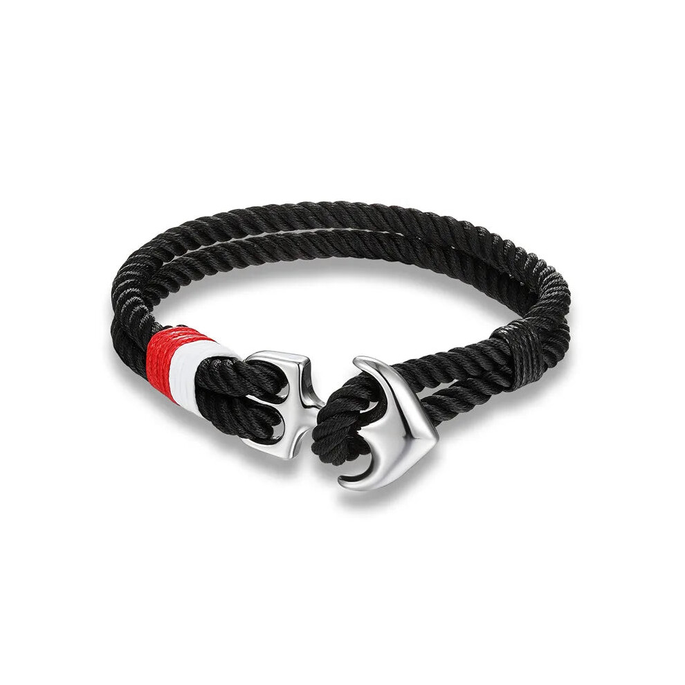 Photos - Bracelet  Mens Anchor  Double strand Nautical Surfer Waterproof Rope (21cm, Darkblue 1)