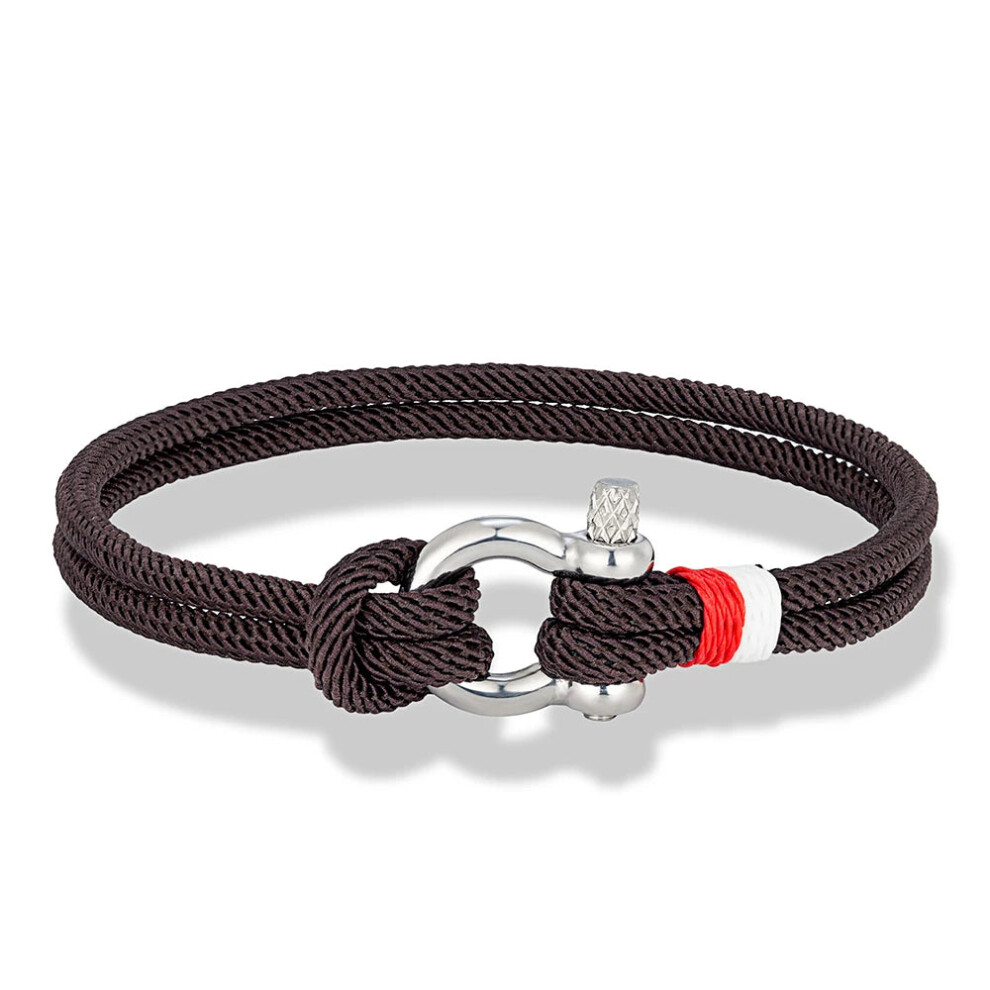 Photos - Bracelet  Mens Braided Rope  Mini Horseshoe Shackle with Screws s(21cm, Darkblue)