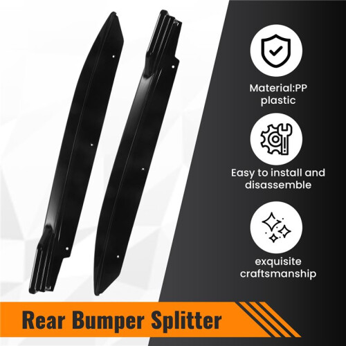 For - 5 Series G30 M-Tech 525I 530I 540I 2017+ Rear Bumper Lip Angle Diffuser Splitter Spoiler Protector Bright Black 2