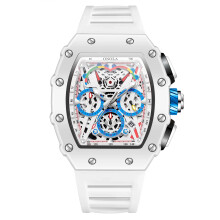 (white) Fashion Casual Multifunctional Waterproof Mens Quartz Watch