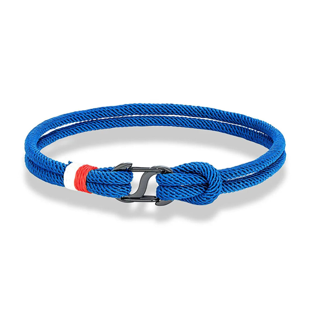 Photos - Bracelet  Unisex Double Strand Nautical Surfer Rope (21cm, Blue)