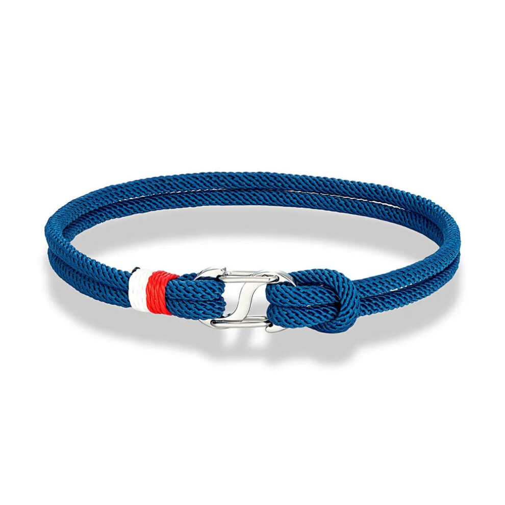Photos - Bracelet  Braided Rope  Carabiner Clasp Survival Unisex (23cm, Darkblue)