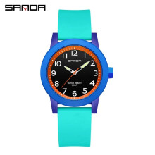 (Sky blue) Fashion Silicone Quartz Watch Sports Waterproof Boy Girl Casual Watch