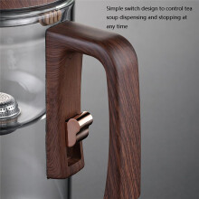 720ML Glass Teapot Water Separation Inner Container One Click Magnetic Tea Filtration Tea Pot Wood Handle Cup Set