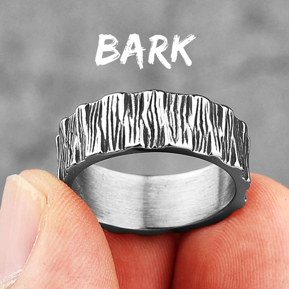 Photos - Ring  Simple Vintage Stainless Steel Mens Womens  Charm Trendy(R676 Triangle Retro, 10)