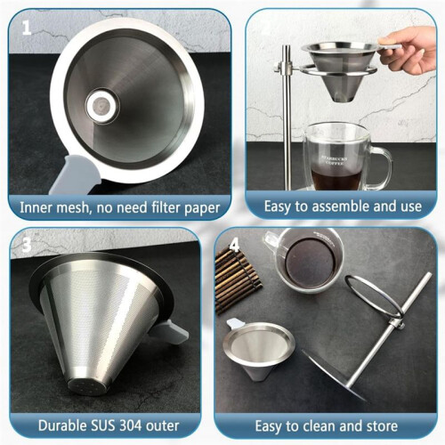 Pour over Stand, Dripper Coffee Stand, Coffee Filter Stand, Height Adjustable Brewing Coffee Holder