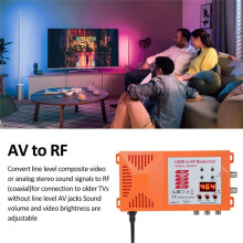 TV/AV to RF Modulator Coaxial UHF Converter Adapter for Laptop HD Digital AV Video to Analog Coax NTSC TV US Plug