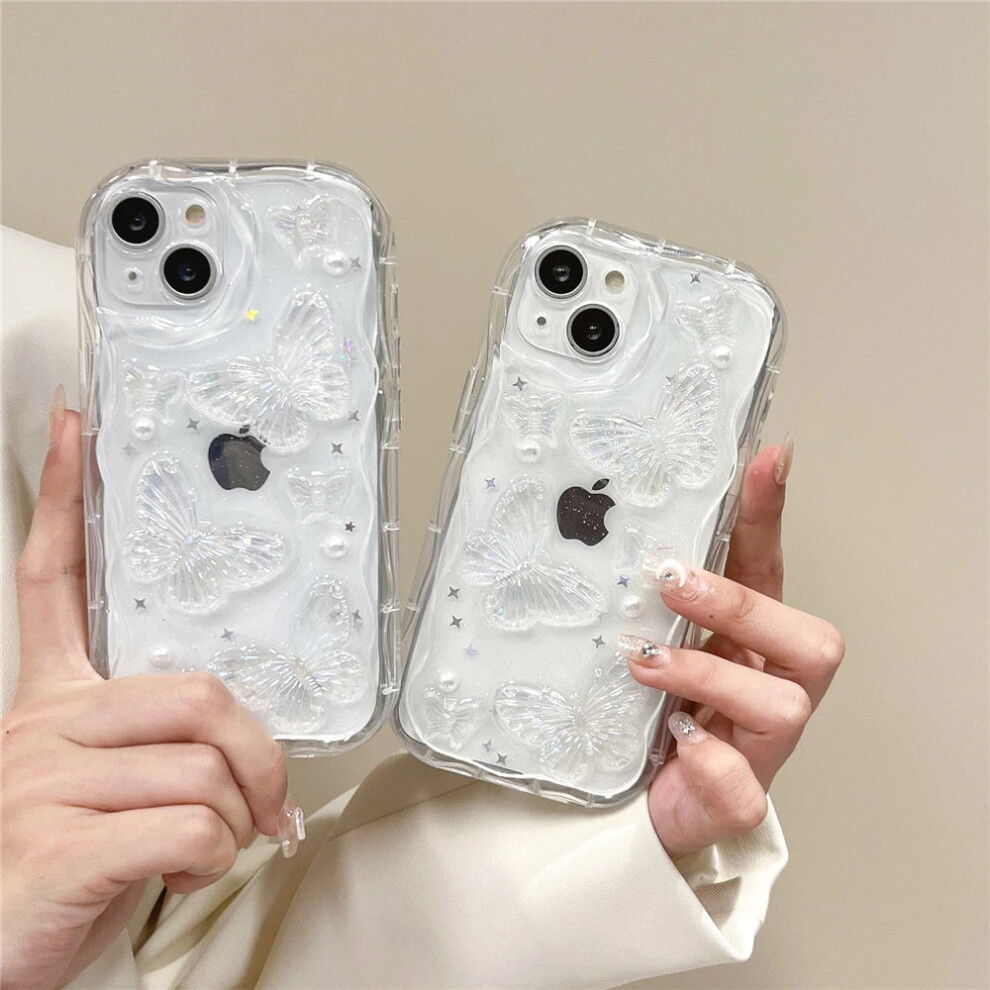 Photos - Case  3D Butterfly Crystal Bling Glitter Clear  For iPhone 15 14 13 12 11(Butterfly, For iPhone 14Pro Max)