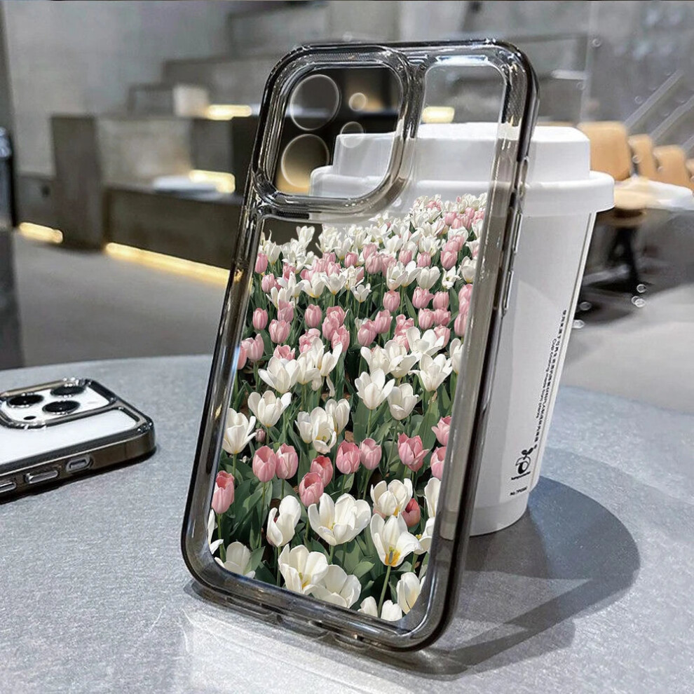 Photos - Case  Rose Flower Clear Phone  For iPhone 16 15 14 Pro Max Shockproof(02LA99, For iPhone 15)
