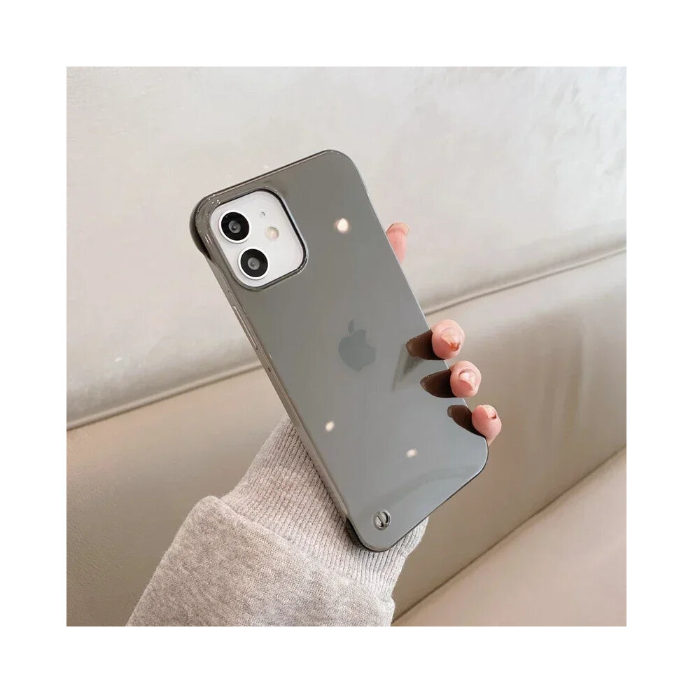 Photos - Case ) Slim Frameless Clear Phone  For iPhone 16 15 14 13 12 11(Transparent Black, for iphone12 Mini(5.4")