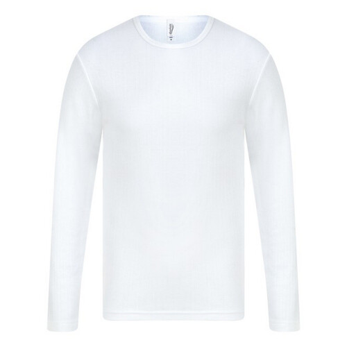 (M, White) Absolute Apparel Mens Thermal Long Sleeve T-Shirt