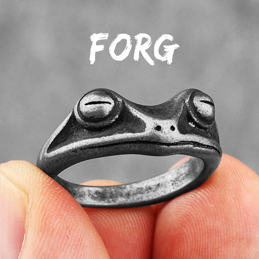 Photos - Ring  Simple Vintage Stainless Steel Mens Womens  Charm Trendy(R676 Forg, 8)