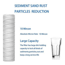 10 10 Inch x 2.5 Inch String Wound Sediment Water Filter Cartridge Whole House Sediment Filtration, Universal Replacement for 10 Inch RO