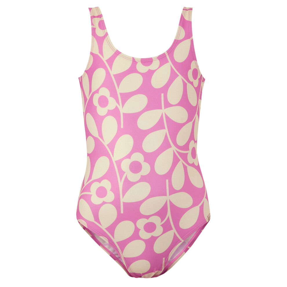 Regatta (5-6 Years, Lilac/Cream) Girls Orla Kiely Jasmine Flower One Piece Swimsuit