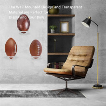 2 Pack Basketball Holder Wall Mount Acrylic Football Display Rack Invisible Clear Holder Shelf