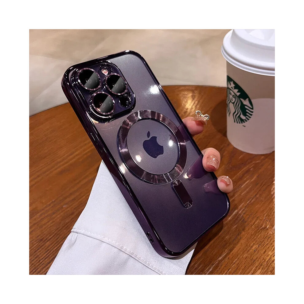 Photos - Case  Magnetic Wireless Charging Full Lens Protect  For iPhone 16 15 14 13(Dark Purple, For iPhone 14)