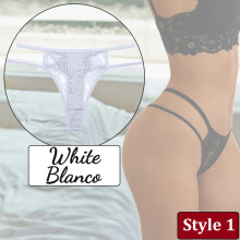 (Lace black, 1pc) Sexy Lace Thin Waist Panties Hollow Out Thongs G-String Underwear
