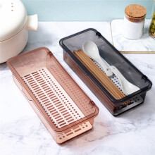 Tea Set Tableware Storage Box with Lid Dustproof Box Kitchen Bowl and Chopsticks Storage Box Cosmetics Storage Gray