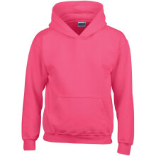 (L, Heliconia) Gildan Heavy Blend Childrens Unisex Hooded Sweatshirt Top / Hoodie